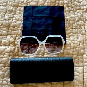 **Worn Once** Burberry sunglasses. Comes with case and wipe. No scratches.